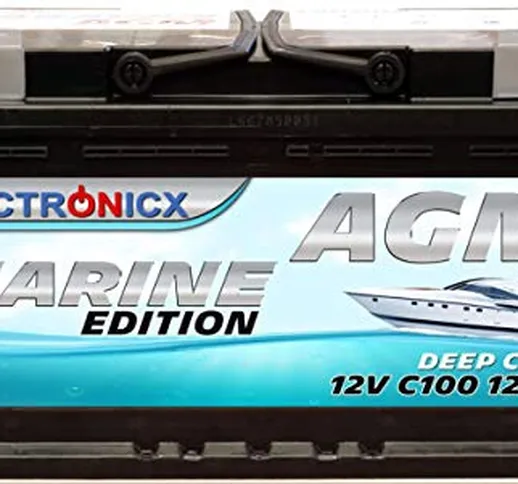 Batteria AGM 120AH Electronicx Marine Edition barca nave fornitura batteria 12V batteria p...