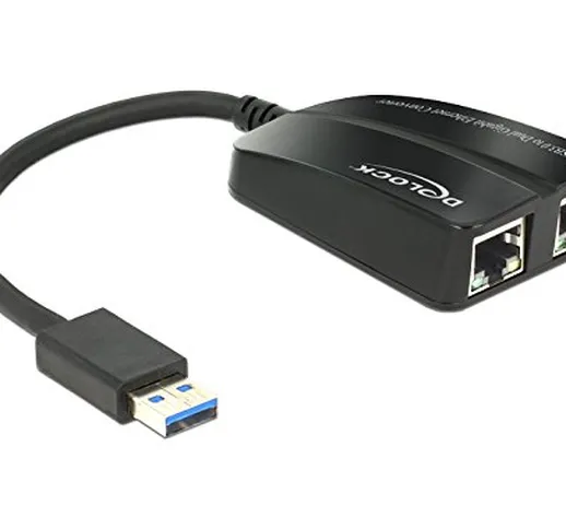 DeLOCK Adattatore USB 3.0 Ethernet 2 x RJ45-10/100/10, 62583