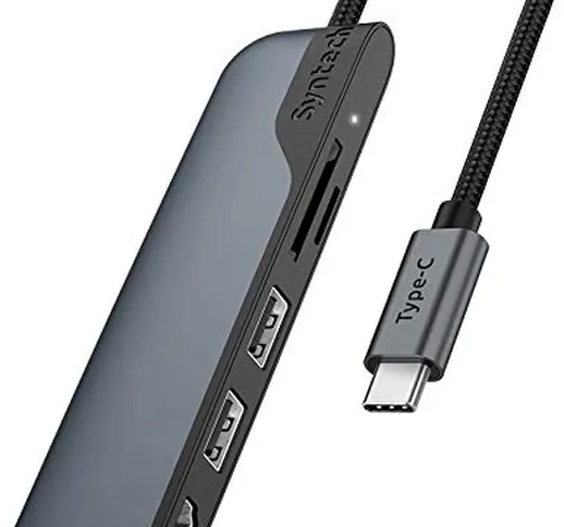 Syntech - Hub USB C 5 in 1 adattatore USB C a HDMI con lettore di schede SD/MicroSD e 2 po...