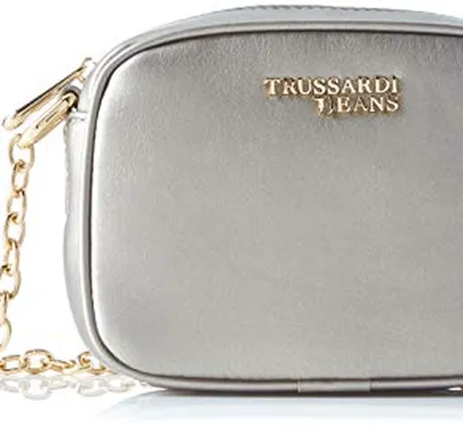 Trussardi Jeans Baby Cube Cacciatora SM Ecolea, Borsa a Tracolla Donna, Grigio (Anthracite...