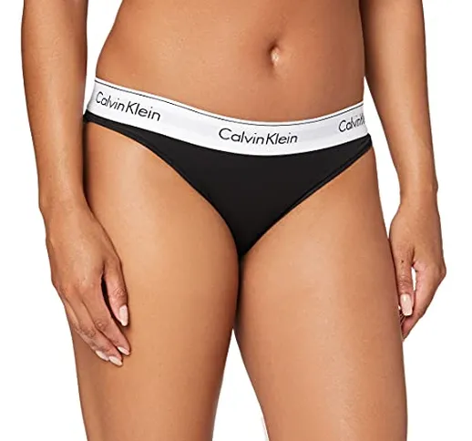 Calvin Klein Modern Cotton-Bikini Slip, Nero (Black 001), M Donna