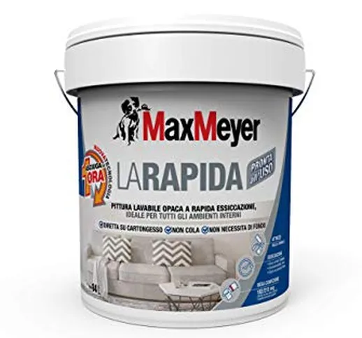 MaxMeyer Pittura  per interni Lavabile La Rapida BIANCO 14 L