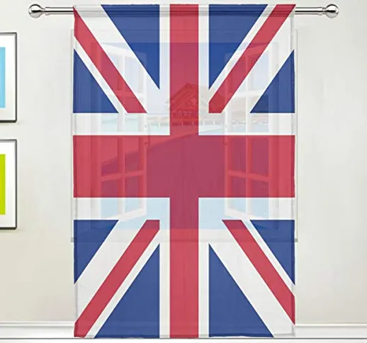 N/E RXYY Tenda velata per finestra Inghilterra Regno Unito Bandiera Britannica Pannello Te...