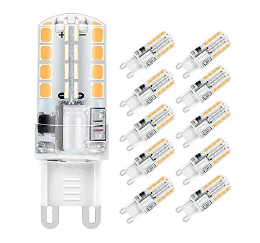 Lampadina LED G9, 5W 32x2835 SMD Risparmio Energetico Lampada, Bianco Caldo 3000K, Equival...