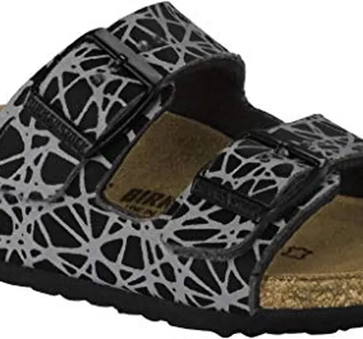 Birkenstock Arizona Reflective Lines Black, Microfibre Nero 26