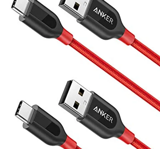 Anker [Pack da 2 Cavi] Powerline+ Cavo USB-C a USB A 2.0 (90 cm)-Garanzia A Vita–Cavo Prem...