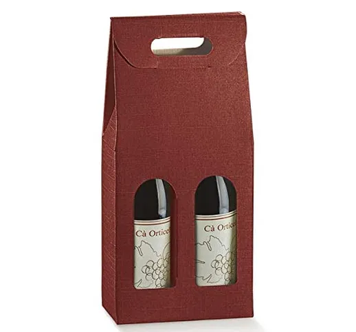 10 scatole per 2 bottiglie vino verticali modello bordolese, borgognotta robuste strenne n...