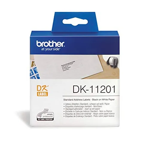 Brother DK11201 Etichette per Indirizzi, 29 x 90 mm, Bianco, 400 Pezzi