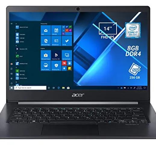 Acer TravelMate X5 TMX514-51T-722A Notebook con Processore Intel Core i7-8565U, Ram 8GB DD...