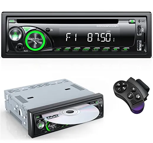 12-24V Autoradio Bluetooth con Lettore CD DVD, Chismos FM/AM/RDS Stereo Auto 7 colori per...
