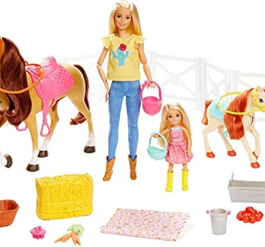 MATTEL. Ranch Compatibile con Barbie e Chelsea a Cavallo Playset Bambole Giocattolo 3+