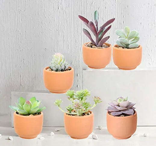 Hawesome piante grasse artificiali in vaso, 6 pezzi di piante finte per decorare la casa,...