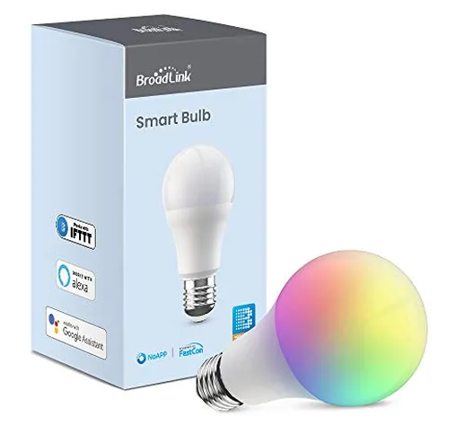 BroadLink Smart Bulb - Lampadina intelligente, 10W RGB regolabile RGB 800lm Wi-Fi LED lamp...