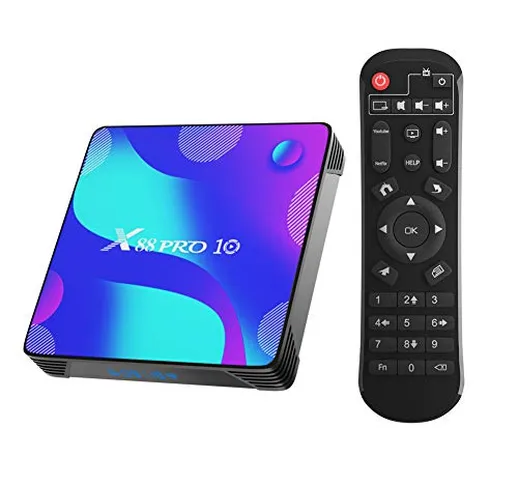 Android 10.0 TV Box, Android TV Box 2GB RAM/16GB ROM RK3318 Quad-Core Supporto 2.4GHz/5GHz...