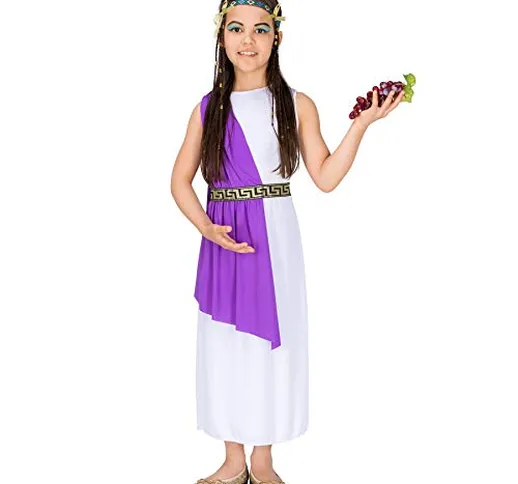 TecTake dressforfun Costume da Bambina - Dea Greca Atena | Bell’Abito Lungo in Versione Lo...