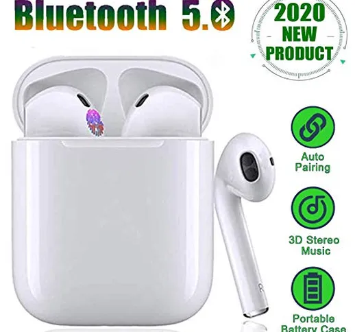 Auricolari Bluetooth 5.0 Auricolari Senza Fili, IPX8 Impermeabile 24H Playtime Vero Wirele...