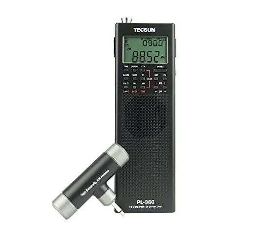 TECSUN Pl-360 Radio Digital PLL Portable Radio FM Stereo/LW/SW/MW DSP Receiver (BLACK)