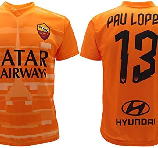 Maglia Pau Lopez Roma 2020 Ufficiale 2019 AS Roma Adulto Bambino Maglia Portiere Roma 13 (...