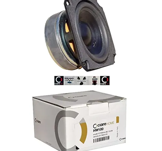 1 WOOFER CIARE HW100 HW 100 altoparlante quadrato da 10,00 cm 100 mm 4" da 50 watt rms e 1...