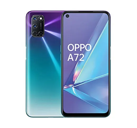 OPPO A72 Smartphone , Display 6.5'' LCD, 4, Fotocamere,128GB Espandibili, RAM 4GB, Batteri...