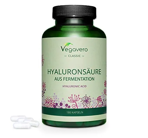 ACIDO IALURONICO Vegavero® | 600 mg | 180 capsule: 6 Mesi di Fornitura | 100% NATURALE: da...