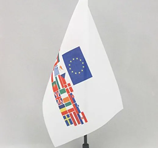 AZ FLAG Bandiera da Tavolo Unione Europea 28 Stati Membri 21x14cm - Piccola BANDIERINA Pae...