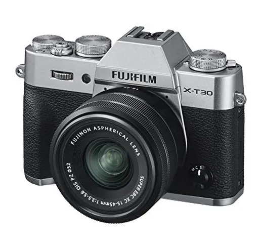 Fujifilm X-T30 Silver e Obiettivo XC15-45mm F3.5-5.6 OIS PZ, Fotocamera Digitale da 26MP,...
