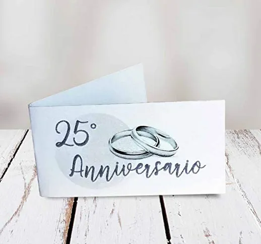 kamiustore Bigliettini 25° Anniversario di Matrimonio neutri - Set da 20, 50, 100 Pezzi (2...