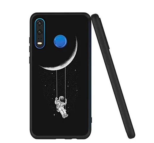 Yoedge Cover Huawei P30 Lite, Sottile Antiurto Custodia Nero Silicone TPU con Disegni Patt...