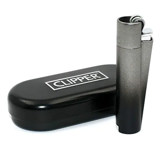 Clipper - Accendino in metallo, colore: nero sfumato (Black gradient)