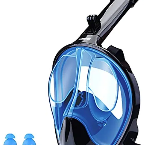 WANFEI Maschera Subacquea,Maschera Snorkeling con Visuale Panoramica 180° Design Pieno Fac...