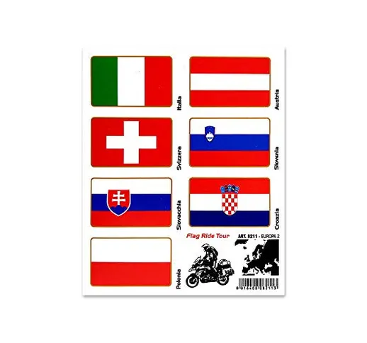 4R Quattroerre.it Quattroerre 8211 Stickers Adesivi Bandiere, Flag Ride Tour Europa 2 per...