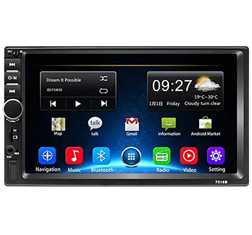 Autoradio Double Din Android 9.1 Car Stereo 2 Din 7" Touch Screen Bluetooth 1080P Quad Cor...