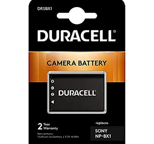 Duracell DRSBX1 Batteria per Sony NP-BX1, 3.7V, 950 mAh, Nero