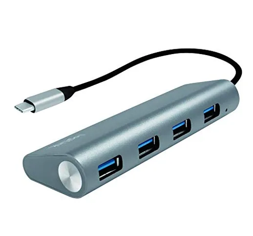 LogiLink UA0309 USB 3.0 (3.1 Gen 1) Type-C 5000Mbit/s Grigio Perno e concentratore