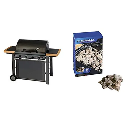 Campingaz Adelaide 4 Classic Deluxe Extra Barbecue a Gas, Nero & Roccia Lavica