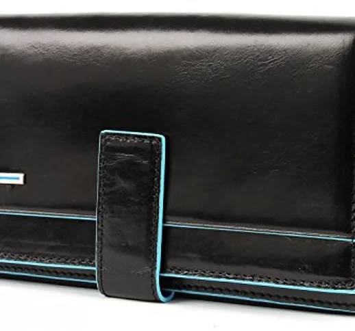 Portafoglio Piquadro Blue Square nero con portamonete e carte credito PD1354B2/N