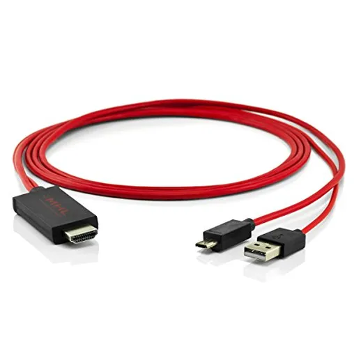 Cavo USB 11 Pin MHL HDMI adattatore convertitore HDTV HD TV Rosso per Samsung Telefoni Cel...