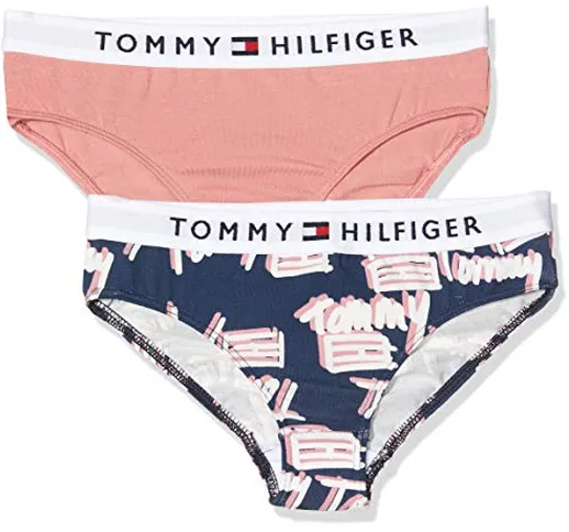 Tommy Hilfiger 2p Bikini Logo Slip, Multicolore (Multi 064), Unica (Taglia Produttore: 8-1...