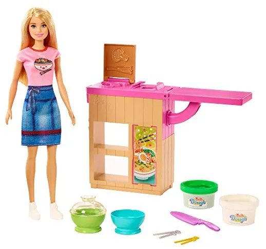 Barbie Noodle Playset con Bambola, Cucina e Accessori, Giocattolo per Bambini 4+ Anni, GHK...