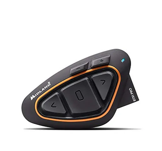 Midland BTX1 Pro Singolo ‎C1230.08, Interfono Moto Bluetooth Singolo, Auricolari Casco Imp...