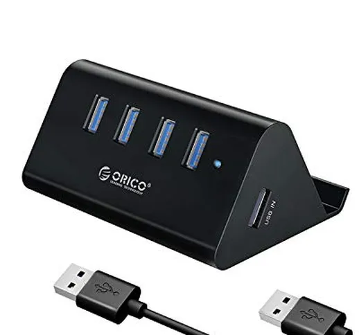 ORICO Hub USB 3.0 4 Porte SuperSpeed 5Gbps con Supporto，per Telefono/Tablet, Highspeed Da...