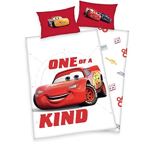 Arle-Living Biancheria da letto per bambini, motivo Disneys Cars – Renforcé 100 x 135 cm +...