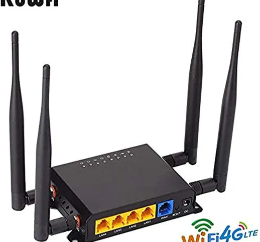 KuWFi Router 4G, 300Mbps Cat6 3G 4G LTE Car WiFi Wireless Router Extender Router WiFi Open...