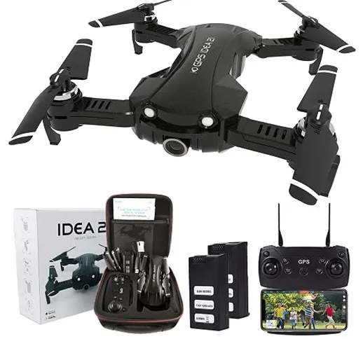 le-idea Drone Professionale con Telecamera 4K HD, 5GHz Wifi FPV HD Trasmissione Video con...