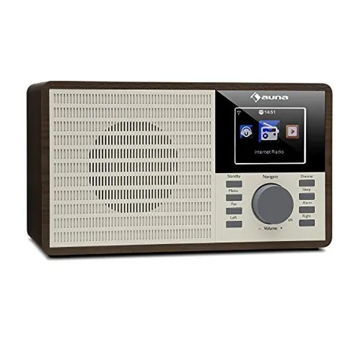 AUNA DR-160 - Radio BT DAB+/FM, Radiosveglia, Bluetooth, USB, AUX, Display TFT da 2,4", Sl...