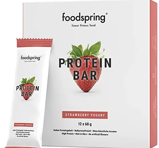 foodspring - Barrette proteiche - gusto Fragola Cheesecake - 33% di proteine - A ridotto c...