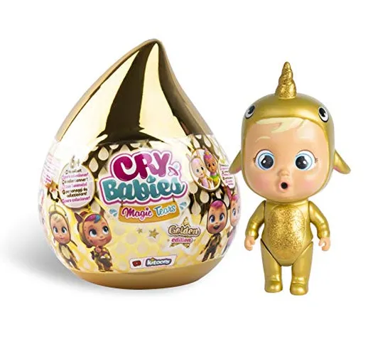 CRY BABIES MAGIC TEARS Casetta Dorata (Golden Edition) | Mini bambola dorata a Sorpresa da...