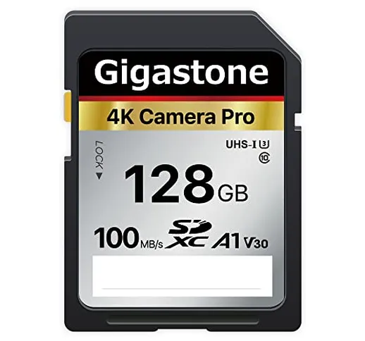 Gigastone Scheda SD 128 GB, 4K Camera Pro, Scheda di Memoria SDXC, Velocità di trasferimen...