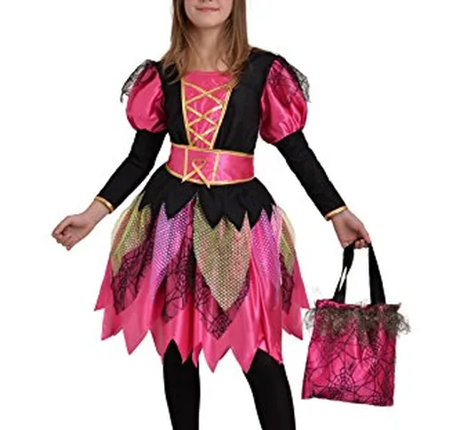 Ciao - Fashion Witch Girl Costume Streghetta con Cappello e Borsa per Bambini, Rosa/Nero,...